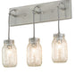 Meyda Lighting Mason Jar 18" 3-Light Nickel Vanity Light With Clear Jar Shade Glass