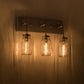 Meyda Lighting Mason Jar 18" 3-Light Sparkle Silver Vanity Light With Clear Shade Glass