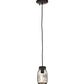 Meyda Lighting Mason Jar 4" Black Textured Mini Pendant Light With Clear Jar Shade Glass