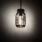 Meyda Lighting Mason Jar 4" Black Textured Mini Pendant Light With Clear Jar Shade Glass