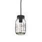 Meyda Lighting Mason Jar 4" Black Textured Mini Pendant Light With Clear Jar Shade Glass