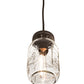 Meyda Lighting Mason Jar 4" Black Textured Mini Pendant Light With Clear Jar Shade Glass