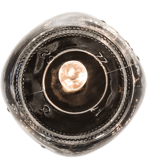 Meyda Lighting Mason Jar 4" Black Textured Mini Pendant Light With Clear Jar Shade Glass