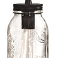 Meyda Lighting Mason Jar 4" Black Textured Mini Pendant Light With Clear Jar Shade Glass