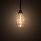 Meyda Lighting Mason Jar 4" Textured Black Mini Pendant Light With Clear Shade Glass