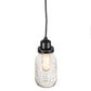 Meyda Lighting Mason Jar 4" Textured Black Mini Pendant Light With Clear Shade Glass