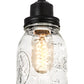 Meyda Lighting Mason Jar 4" Textured Black Mini Pendant Light With Clear Shade Glass