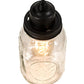 Meyda Lighting Mason Jar 4" Textured Black Mini Pendant Light With Clear Shade Glass