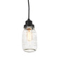 Meyda Lighting Mason Jar 4" Textured Black Mini Pendant Light With Clear Shade Glass