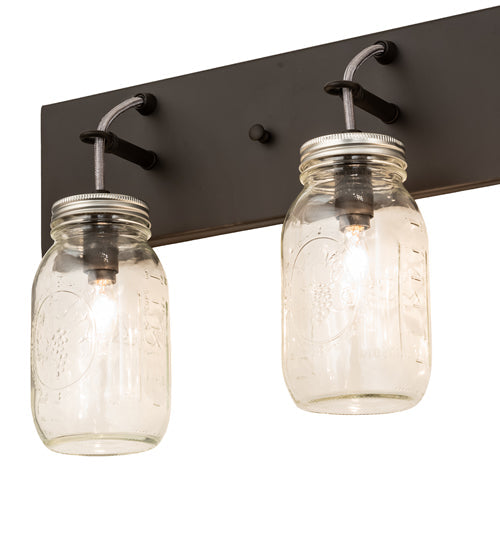 Meyda Lighting Mason Jar 40" 5-Light Oil Rubbed Bronze Vanity Light With Clear Shade Glass
