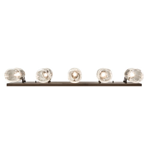 Meyda Lighting Mason Jar 40" 5-Light Oil Rubbed Bronze Vanity Light With Clear Shade Glass