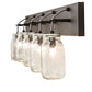 Meyda Lighting Mason Jar 40" 5-Light Oil Rubbed Bronze Vanity Light With Clear Shade Glass