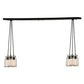 Meyda Lighting Mason Jar 48" 6-Light Textured Black Island Pendant Light With Clear Mason Jar Shade Glass