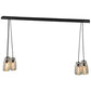 Meyda Lighting Mason Jar 48" 6-Light Textured Black Island Pendant Light With Clear Mason Jar Shade Glass
