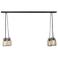 Meyda Lighting Mason Jar 48" 6-Light Textured Black Island Pendant Light With Clear Mason Jar Shade Glass