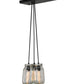 Meyda Lighting Mason Jar 48" 6-Light Textured Black Island Pendant Light With Clear Mason Jar Shade Glass