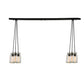 Meyda Lighting Mason Jar 48" 6-Light Textured Black Island Pendant Light With Clear Mason Jar Shade Glass