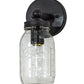 Meyda Lighting Mason Jar 5" Timeless Bronze Wall Sconce With Clear Jar Shade Glass