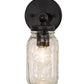 Meyda Lighting Mason Jar 5" Timeless Bronze Wall Sconce With Clear Jar Shade Glass