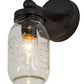Meyda Lighting Mason Jar 5" Timeless Bronze Wall Sconce With Clear Jar Shade Glass