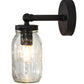 Meyda Lighting Mason Jar 5" Timeless Bronze Wall Sconce With Clear Jar Shade Glass