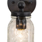 Meyda Lighting Mason Jar 5" Timeless Bronze Wall Sconce With Clear Jar Shade Glass