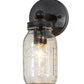 Meyda Lighting Mason Jar 5" Timeless Bronze Wall Sconce With Clear Jar Shade Glass