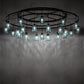 Meyda Lighting Mason Jar 75" 24-Light Textured Black Chandelier With Blue Mason Jar Shade Glass
