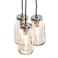 Meyda Lighting Mason Jar 9" 3-Light Nickel Pendant Light With Clear Jar Shade Glass