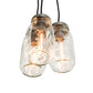 Meyda Lighting Mason Jar 9" 3-Light Nickel Pendant Light With Clear Jar Shade Glass
