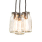 Meyda Lighting Mason Jar 9" 3-Light Nickel Pendant Light With Clear Jar Shade Glass