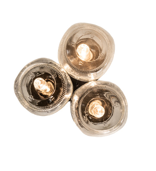 Meyda Lighting Mason Jar 9" 3-Light Oil Rubbed Bronze Pendant Light With Clear Jar Shade Glass