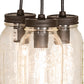 Meyda Lighting Mason Jar 9" 3-Light Oil Rubbed Bronze Pendant Light With Clear Jar Shade Glass