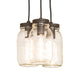 Meyda Lighting Mason Jar 9" 3-Light Oil Rubbed Bronze Pendant Light With Clear Jar Shade Glass
