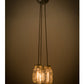 Meyda Lighting Mason Jar 9" 3-Light Sparkle Silver Pendant Light With Black Clear Mason Jar Shade Glass