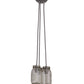 Meyda Lighting Mason Jar 9" 3-Light Sparkle Silver Pendant Light With Black Clear Mason Jar Shade Glass