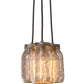 Meyda Lighting Mason Jar 9" 3-Light Sparkle Silver Pendant Light With Black Clear Mason Jar Shade Glass