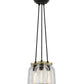 Meyda Lighting Mason Jar 9" 3-Light Textured Black Pendant Light With Clear Mason Jar Shade Glass