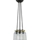 Meyda Lighting Mason Jar 9" 3-Light Textured Black Pendant Light With Clear Mason Jar Shade Glass
