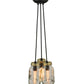 Meyda Lighting Mason Jar 9" 3-Light Textured Black Pendant Light With Clear Mason Jar Shade Glass