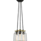 Meyda Lighting Mason Jar 9" 3-Light Textured Black Pendant Light With Clear Mason Jar Shade Glass