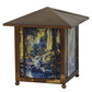 Meyda Lighting Maxfield Parrish 14" Antique Copper The Glen Lantern With Multi-Colored Shade Glass