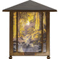Meyda Lighting Maxfield Parrish 14" Antique Copper The Glen Lantern With Multi-Colored Shade Glass