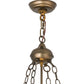 Meyda Lighting Maxfield Parrish 18" 2-Light Antique Copper The Glen Inverted Pendant Light With Beige Art Shade Glass