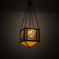 Meyda Lighting Maxfield Parrish 18" 2-Light Antique Copper The Glen Inverted Pendant Light With Beige Art Shade Glass