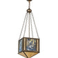 Meyda Lighting Maxfield Parrish 18" 2-Light Antique Copper The Glen Inverted Pendant Light With Beige Art Shade Glass