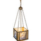 Meyda Lighting Maxfield Parrish 18" 2-Light Antique Copper The Glen Inverted Pendant Light With Beige Art Shade Glass