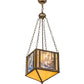 Meyda Lighting Maxfield Parrish 18" 2-Light Antique Copper The Glen Inverted Pendant Light With Beige Art Shade Glass