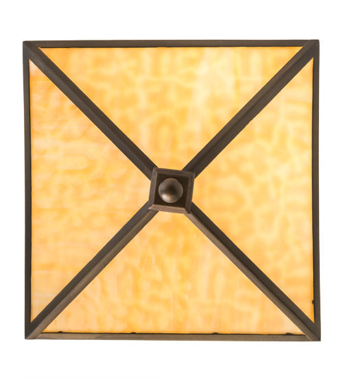 Meyda Lighting Maxfield Parrish 18" 2-Light Antique Copper The Glen Inverted Pendant Light With Beige Art Shade Glass