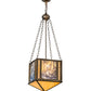 Meyda Lighting Maxfield Parrish 18" 2-Light Antique Copper The Glen Inverted Pendant Light With Beige Art Shade Glass